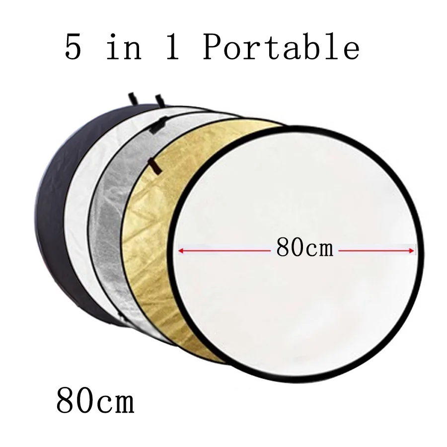 80cm 5in1 Reflector Photography Portable Collapsible Light Round for Studio Multi Photo Disc Outdoor studio reflector