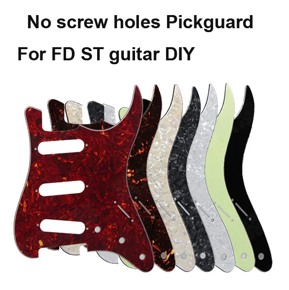 3Ply 3 Single pickup DIY Guitar Pickguard NO Side Holes Pickguard with Transparent Template For FD ST Style Guitar