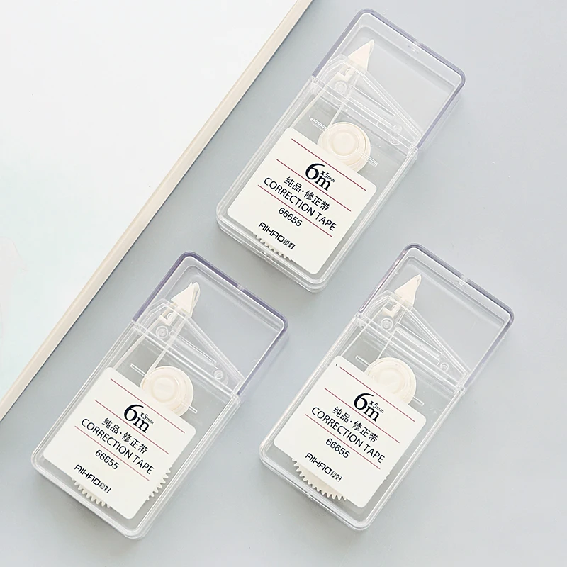 

6 pcs/lot creative simple transparent correction tapes 6M cute correct tape portable Students stationery school office supplies