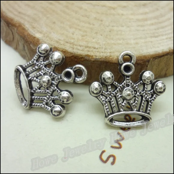 

80 pcs Vintage Charms Imperial crown Pendant Antique silver Fit Bracelets Necklace DIY Metal Jewelry Making