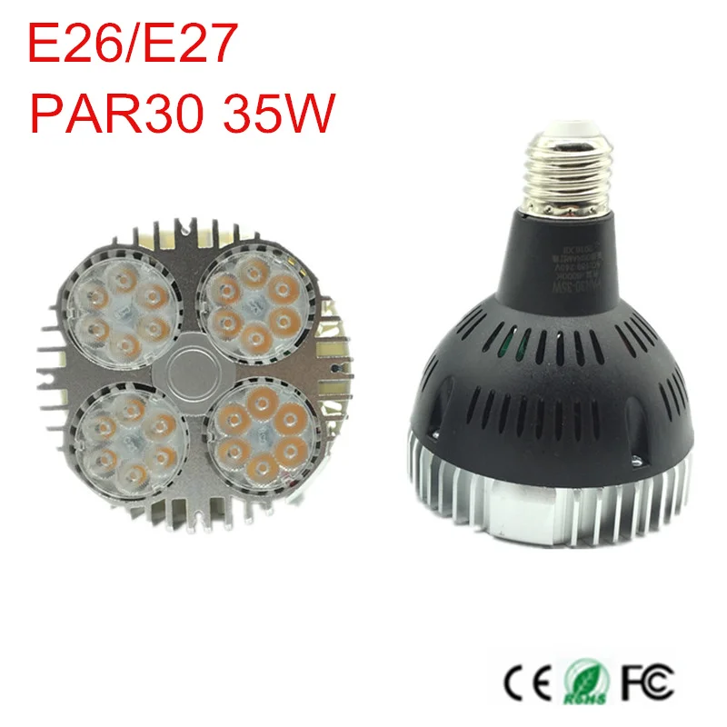 

Высокое качество PAR30 35 Вт Светодиодный прожектор E26 E27 LED Крытый свет AC85V-265V Теплый/естественный/холодный белый светодиодные лампы