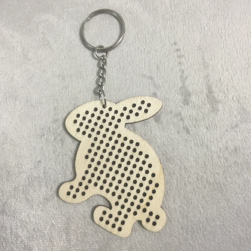 Wooden Cross Stitch Keyring Kits Perfect For Children's Arts, Crafts And Decorating For Boys And Girls