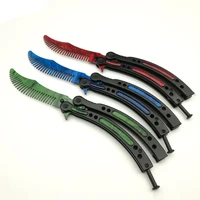 Peines de entrenamiento de peinado de acero inoxidable, cuchillo de mariposa, cepillos para práctica de peluquería, recortador de pelo plegable, Cool UN884