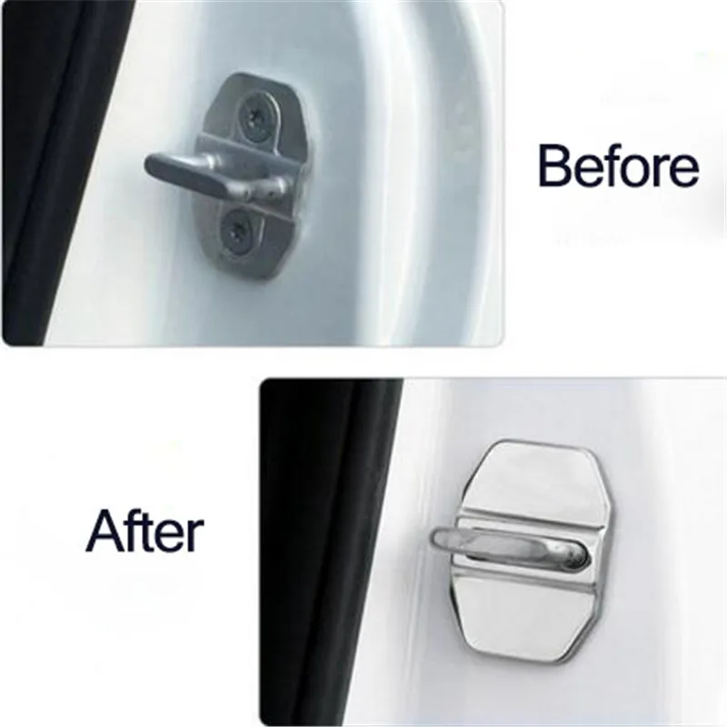 

4pcs Car Door Lock Cover Sticker Buckle for Mercedes Benz A B C E ML SLK CLS GL GLA GLE GLS CLA GLK S Class for Chrysler 300c
