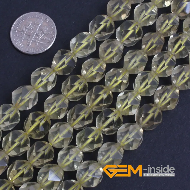 Faceted Natural Lemon Quartzs Crystal Beads Natural Stone Beads DIY Loose Beads For Jewelry Making Strand 15 Inches Wholesale !