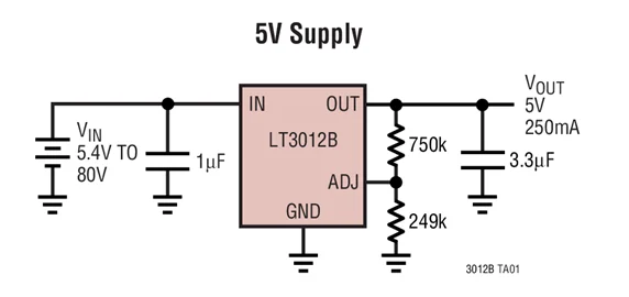 LT3012 LT3012BEDE LT3012BEFE - 250mA, 4V ถึง 80V Low Dropout Micropower Linear Regulator