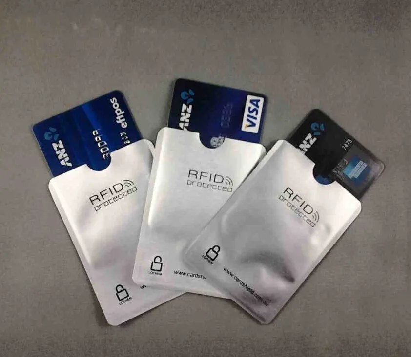 100 RFID blocker card sleeves protected ID card Aluminium credit card holders &1 pc passport sleeves