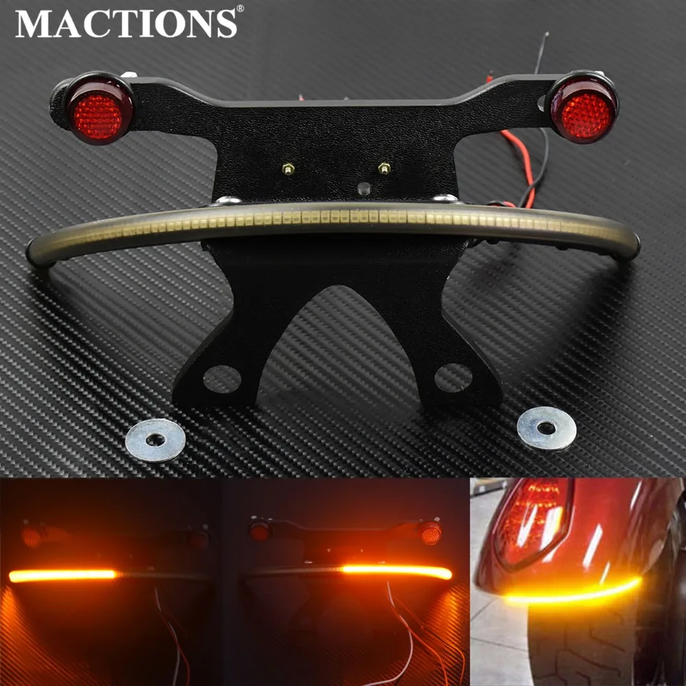 

Motorcycle Amber LED Fender Smoke License Lens Turn Signal Tail Light Bar Bracket For Victory Vegas 2003-2014 2015 2016 2017