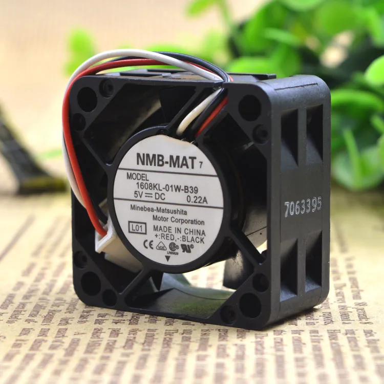 

Free shipping NMB1608KL-01W-B39 NMB 5V 0.22A 40*40*20MM 3 wire cooling fan