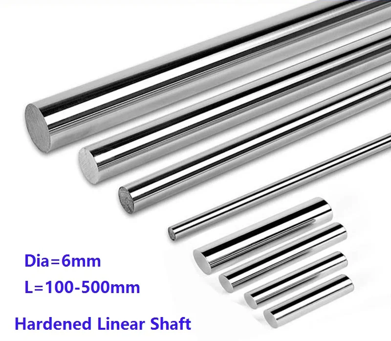 

10pcs/lot Dia 6mm shaft 100mm -500mm long Chromed plated linear shaft hardened shaft rod bar rail guide for 3d printer cnc parts