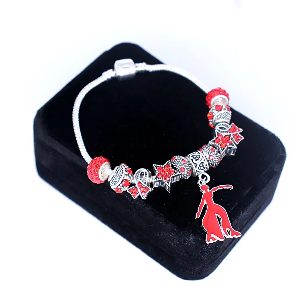 DOUBLE NOSE Greece Greek Sorority Fraternity Brotherhood DST Red Delta Fortitude Bracelets Snake Chain Big Hole Beads Jewelry