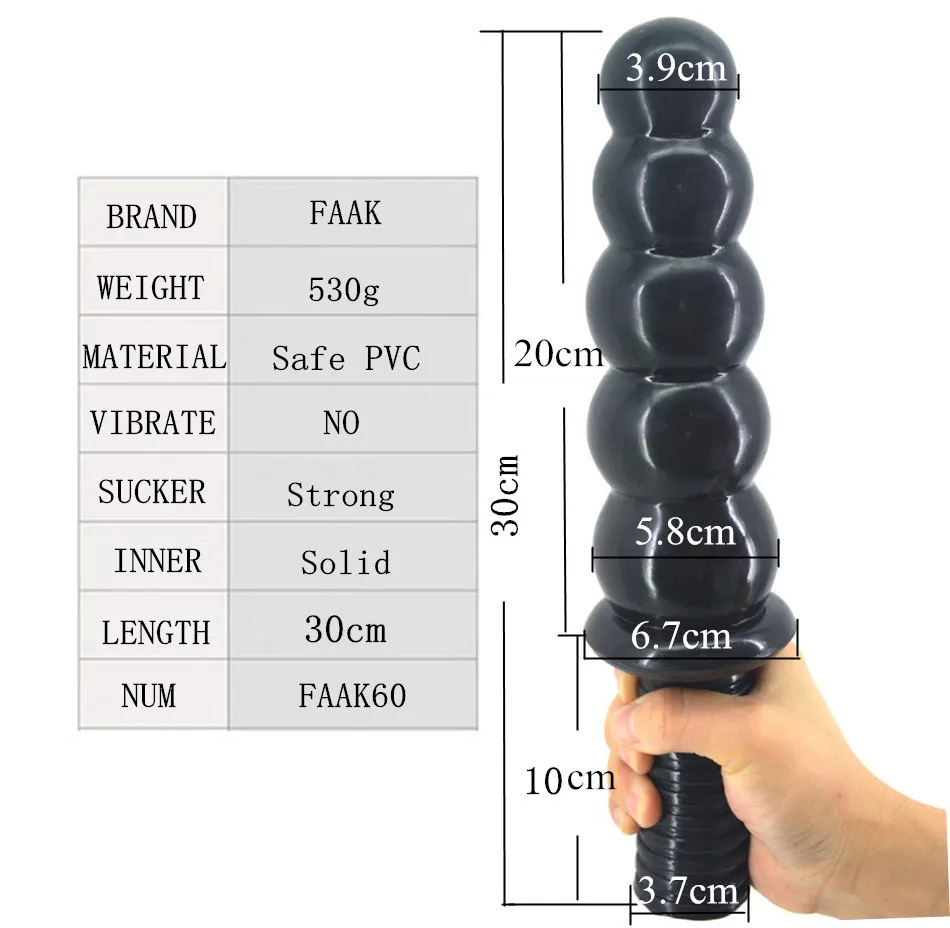 FAAK 30cm*5.8cm Anal Sex Toys Sexuales Anal Plugs Butt Plugs Huge Anal Dildo Long Butt Plug Beads with screw Handles Adult Toys