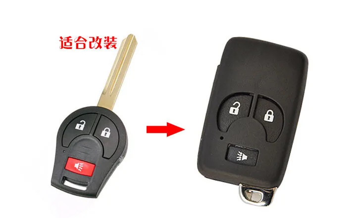 

MODIFIED FOLDING FLIP REMOTE KEY FOB CASE SHELL 2+1 BUTTONS FOR NISSAN TIIDA LIVINA MARCH