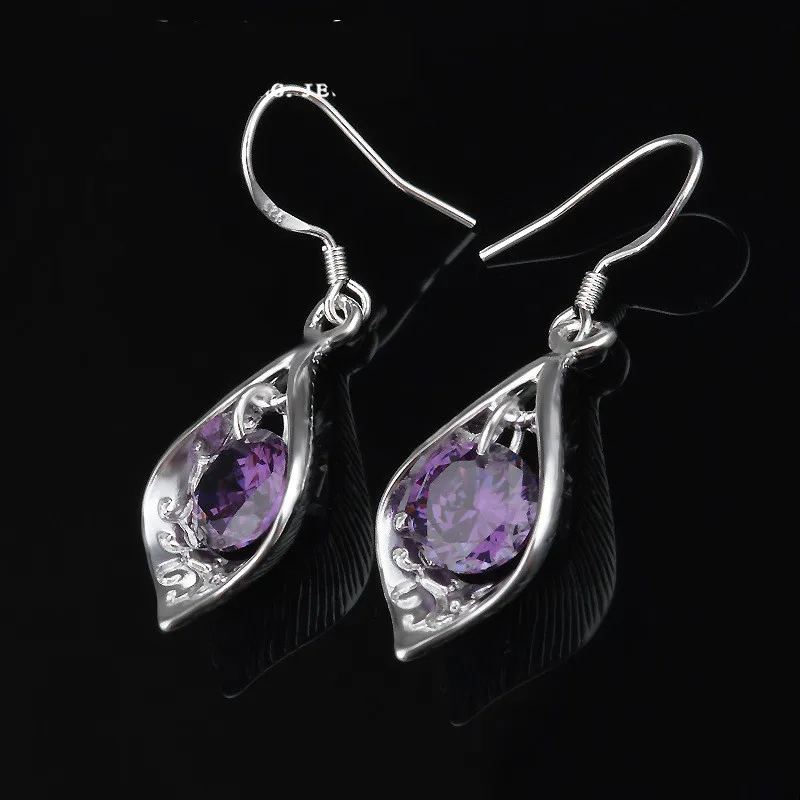 Europe And The United States Fashion Trend Earrings Purple Crystal Shell Earrings Manufacturers Wholesale Earrings