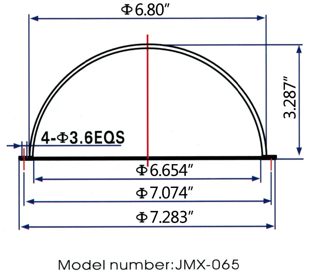 JMX 6.5 INCH Acrylic Indoor / Outdoor CCTV Replacement Clear Camera Dome Housing Vandal-proof Camera Dome Cover