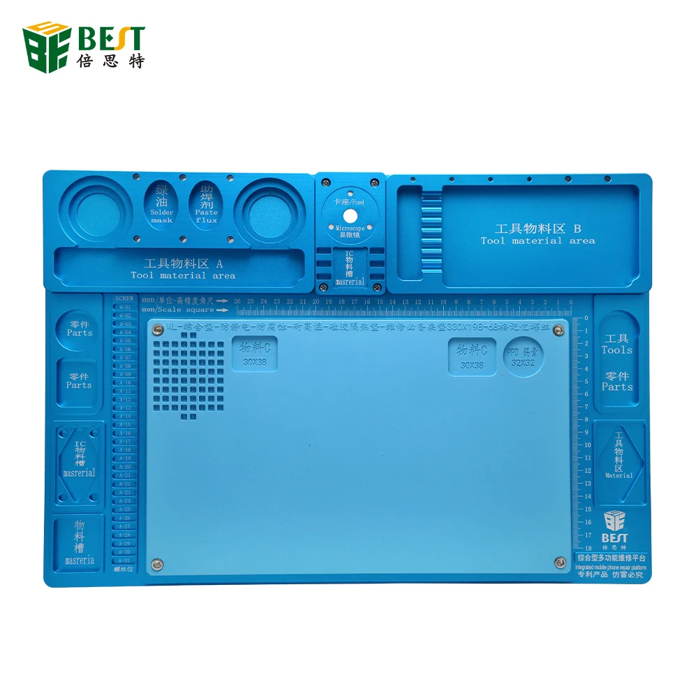 

High Temperature Heat-resistant Heat Gun Aluminum Alloy Pad Repair Maintenance Platform Pad BGA Soldering Station Tools