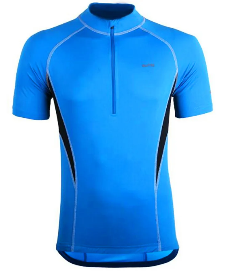 Summer Man Bike Sport Mountain Bicycle Wear Short Sleeve Polyester Breathable Anti-sweat Partial Zipper Cycling Jersey