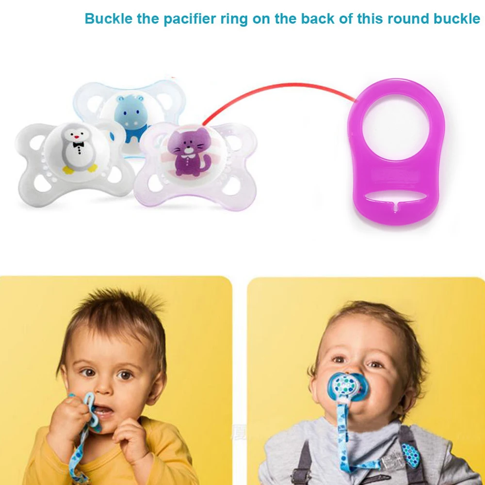 Sutoyuen 10pcs BPA Free Baby Silicone Pacifier Clips Dummy Chain Holder Attache Sucette Pacifier Adapter Ring for MAM NUK Nipple