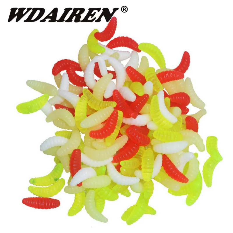 

50pcs Soft Silicone Worm Shrimp Fishing Lures Fishy Smell Light Green Freshwater Fishing Shrimp Bait Carp Bass Pesca Tackle