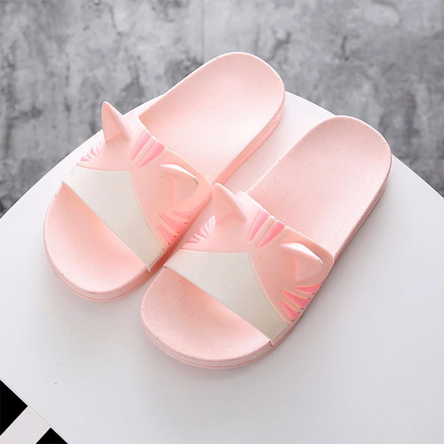 LCIZRONG 3D Cartoon Cat Women Slippers House Summer Bathroom Slippers Beach Bedroom Loves Slipper Male Couple Cute Home Shoes