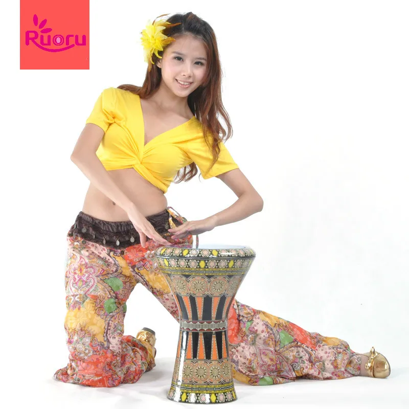 Ruoru Floral Printed Belly Dance Pants Belly Dance Practice Wear Bellydance Costume Gypsy Pants Tribal Belly Dance Trousers