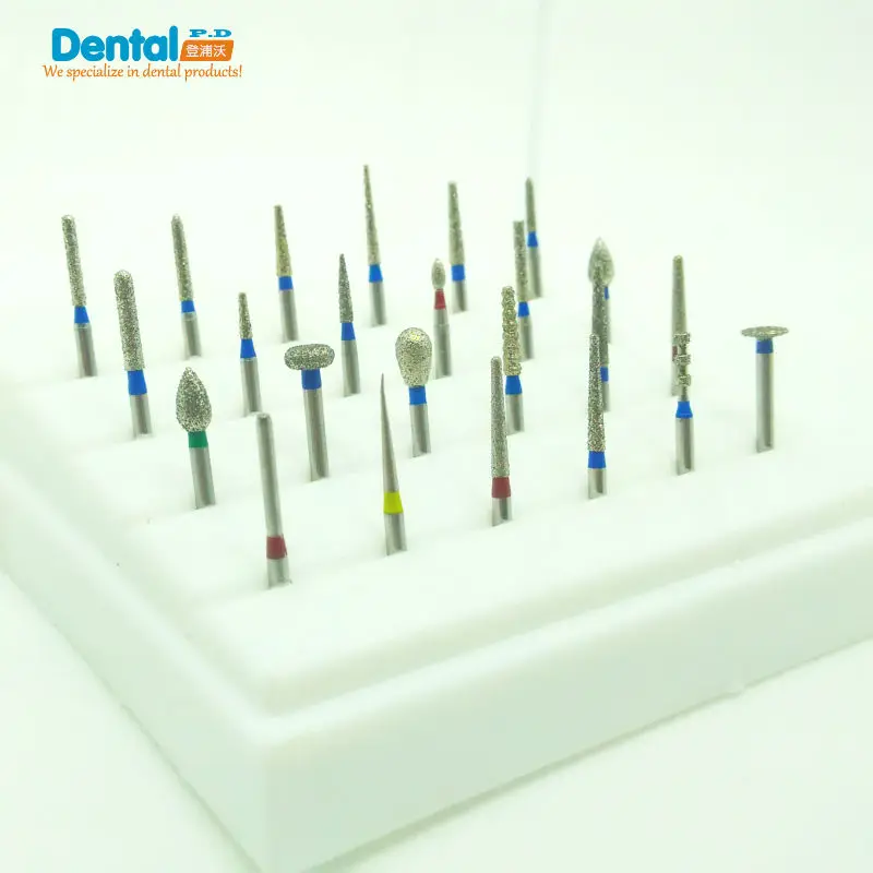 

24Pcs FG1.6 New Dental Diamond Burs Set For Porcelain Shouldered Abutment Polishing Lab Equipment For High Speed Handpiece