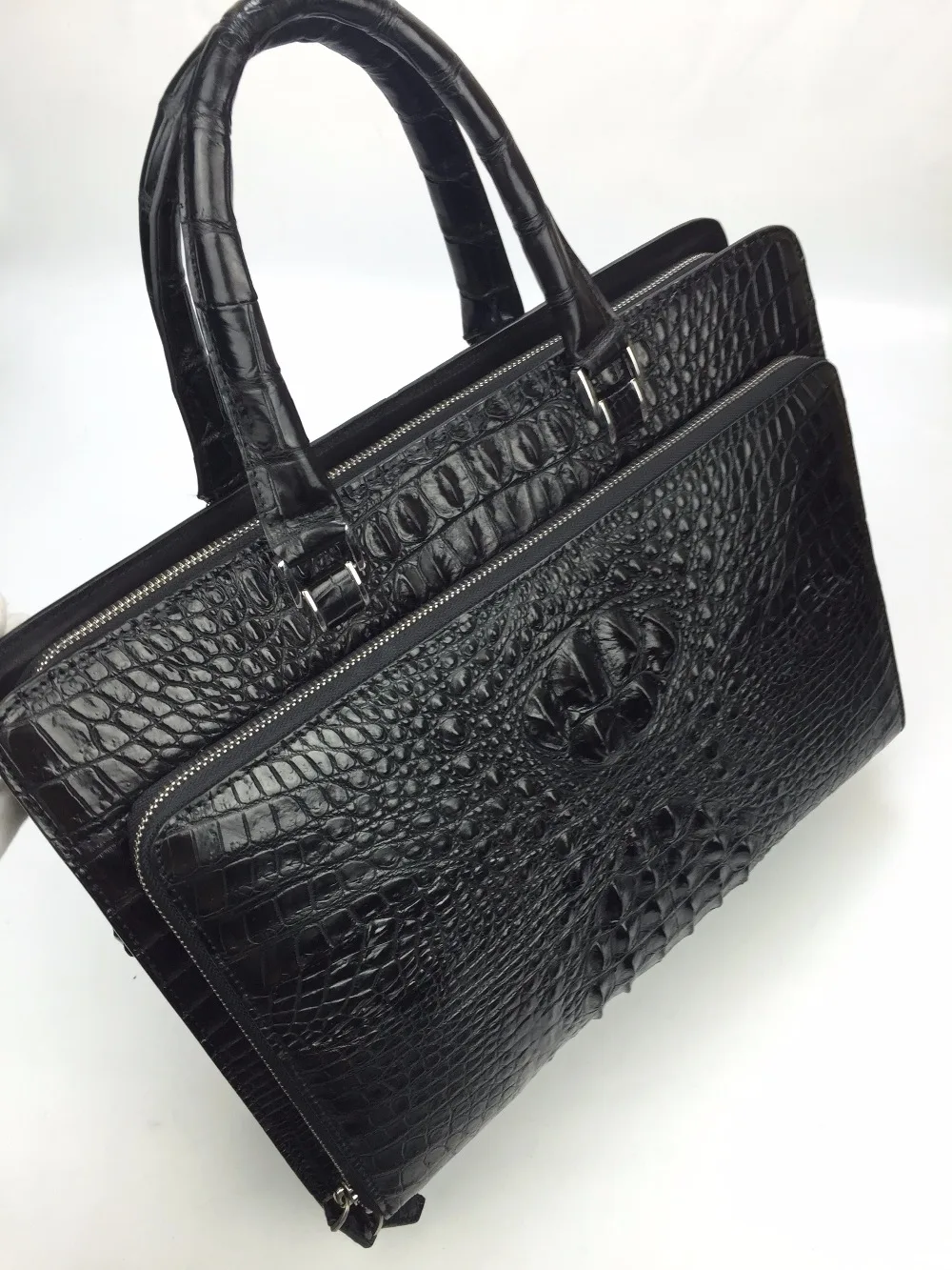 100% Genuine/Real Crocodile Skin Men Briefcase Laptop Bag, Top Luxury Men Business bag luxury quality men bag crocodile skin