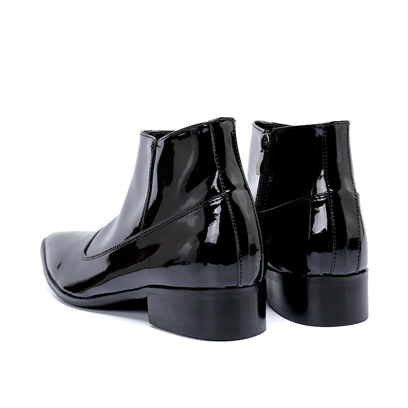 Estilo europeu de pele de cobra botas militares couro preto ankle boots homens altura crescente botas de cowboy dos homens