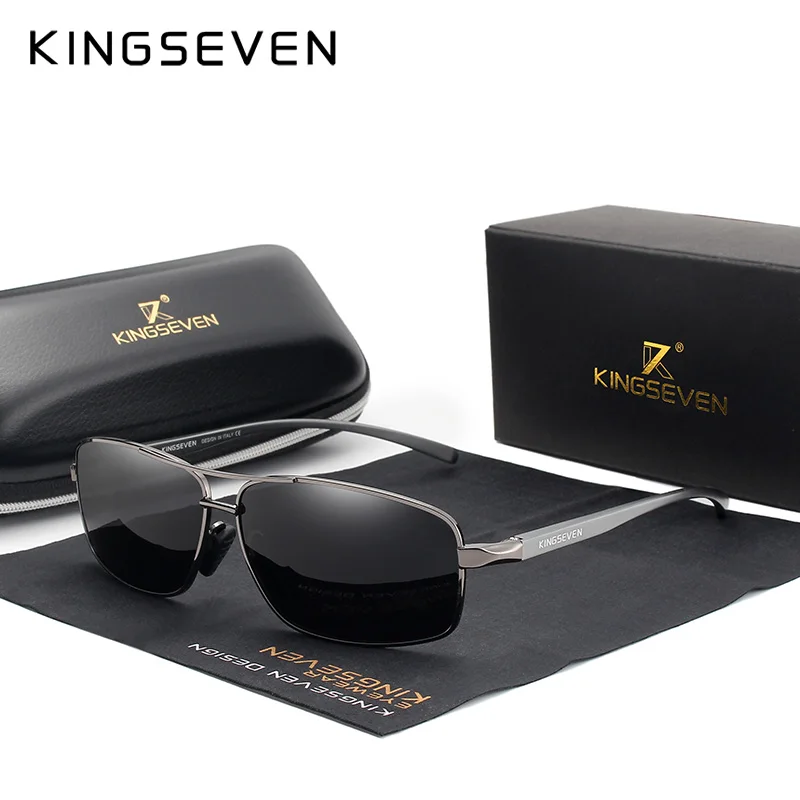 KINGSEVEN Vintage Retro Brand Designer Men Polarized Sunglasses For Men Square Classic Shades Sun glasses UV400 N7088