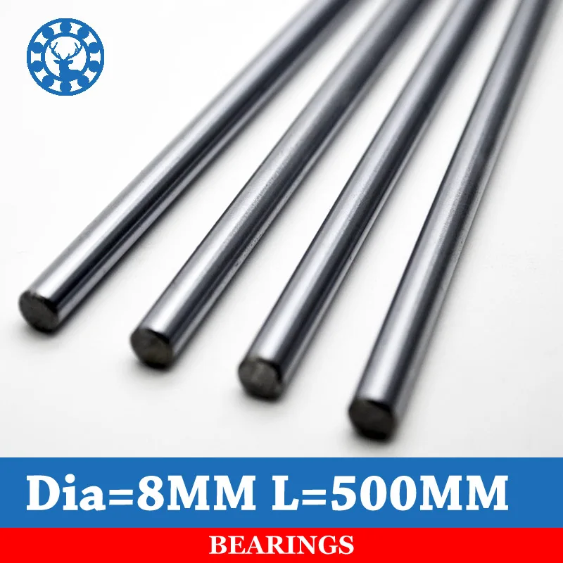 4pcs 3d printer rod 8mm linear shaft L 500mm hardened Chrome axis match use 8 mm bearing carving machine part