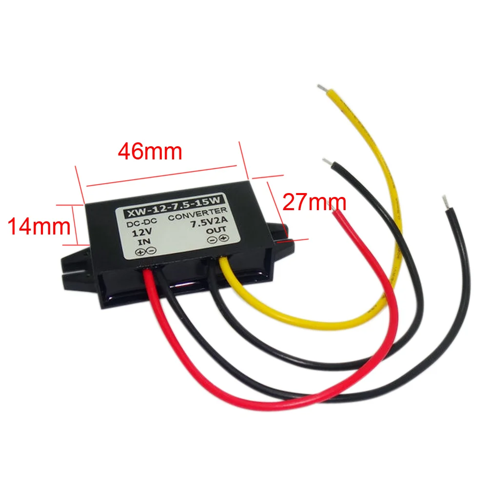 DC DC Power Supply Converter 12V(9-22V) Step Down To 7.5V 2A 15W Buck Module Motors Audio Voltage Regulator