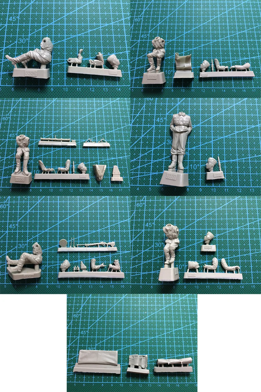 Unpainted Kit  1/ 35 Crew for Sd.Kfz.104 fur 2cm FlaK 30 include 6  figure Historical  Figure Resin  Kit