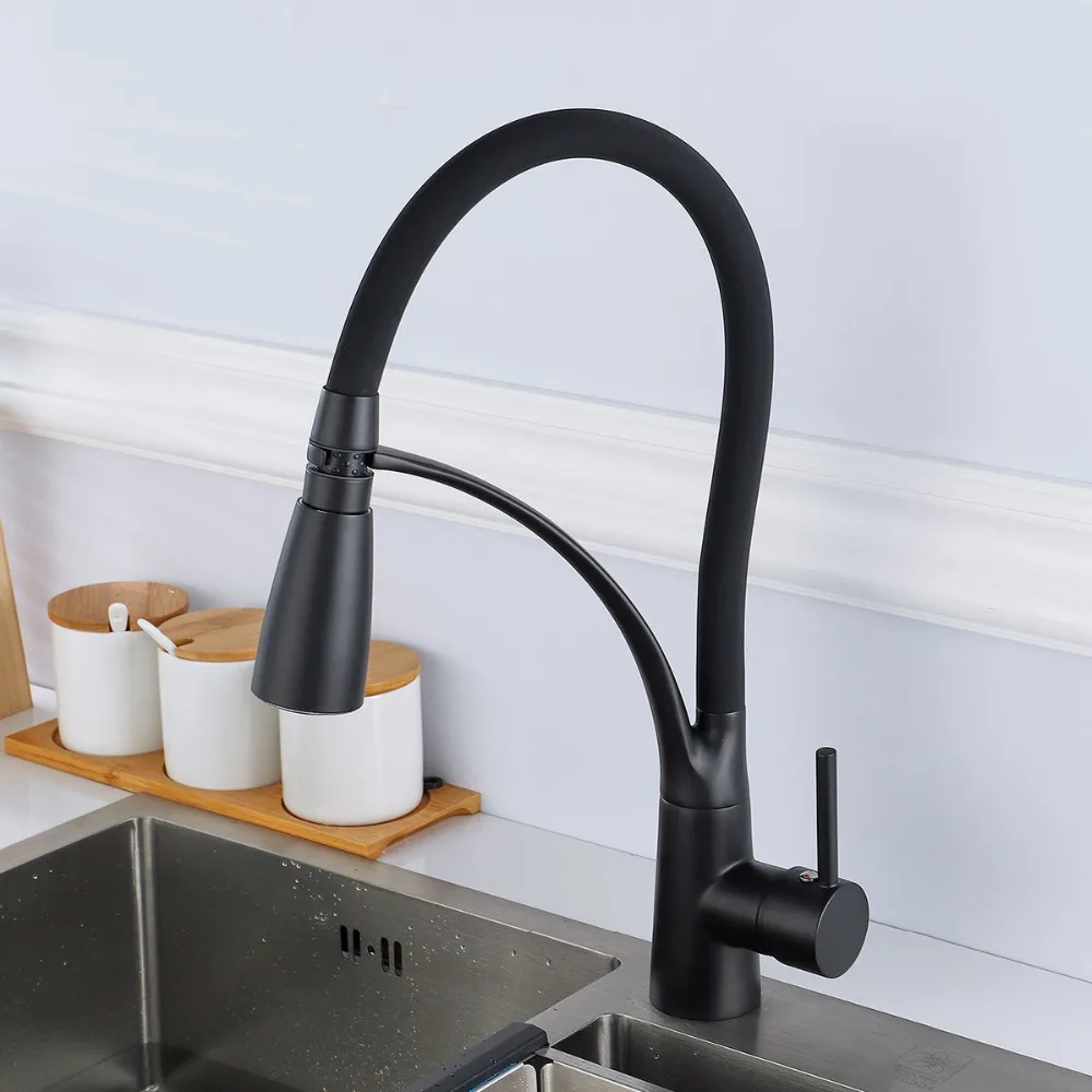 Black LED Kitchen Faucets 360 Degree Rotation Water Filter Tap Water Faucets Solid Brass Sink Tap Water Mixer Led Faucet