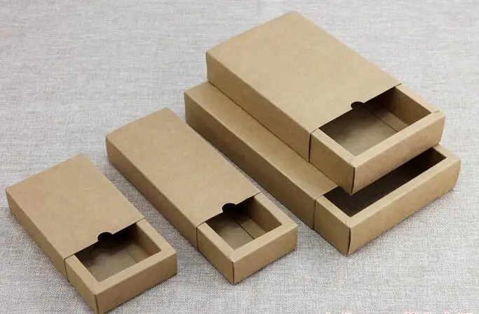 50PCS/Lot Free Shipping Gift box Retail Black Kraft Paper Drawer Box Gift Craft Power Bank Packaging Cardboard Boxes