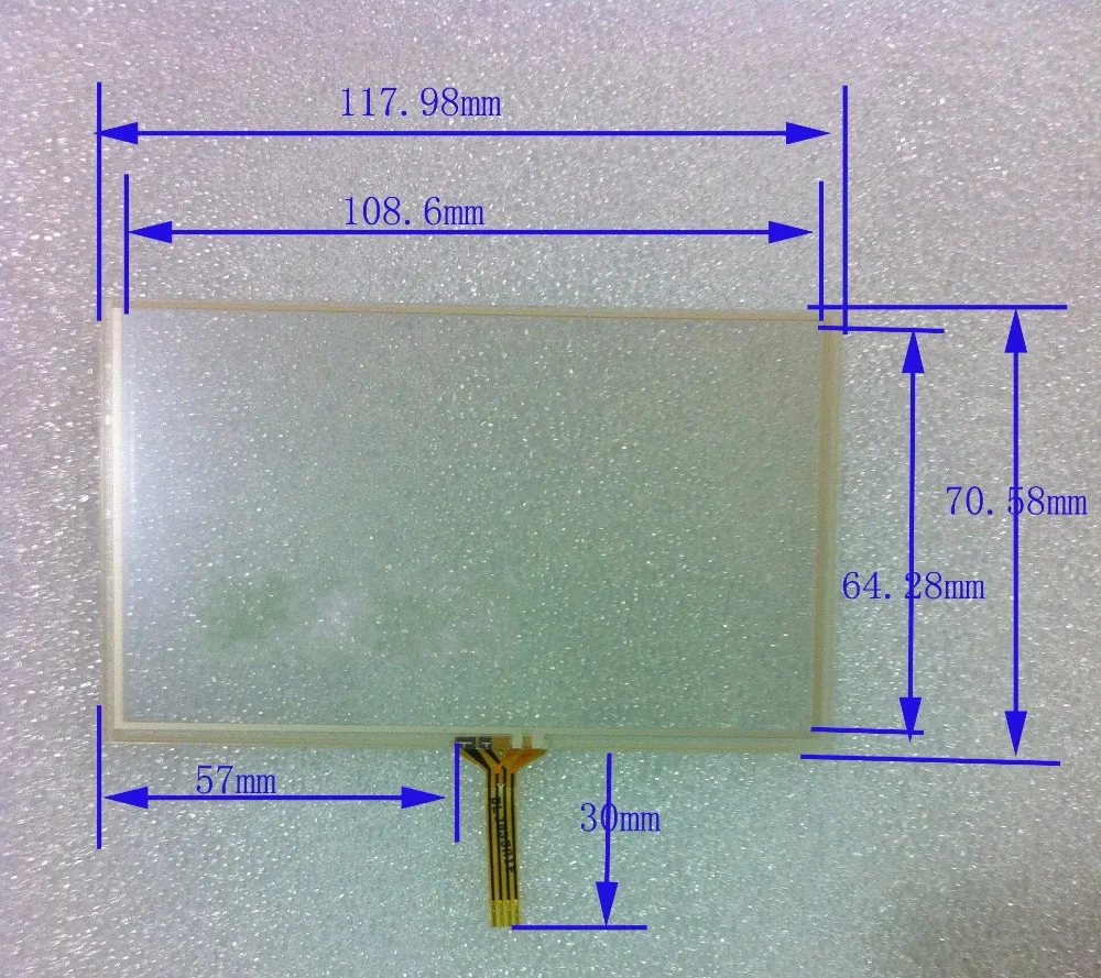 Tela touch screen 118*70 5 polegadas, resistência ao toque, navegação automotiva, dvd, 118mm * 70mm, 5 polegadas
