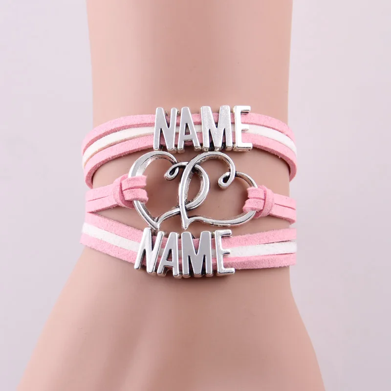 Handmade Custom Name Bracelet Family Friends Lover Length Diy Customised Text Men Woemen Bracelets & Bangles For Women Jewelry