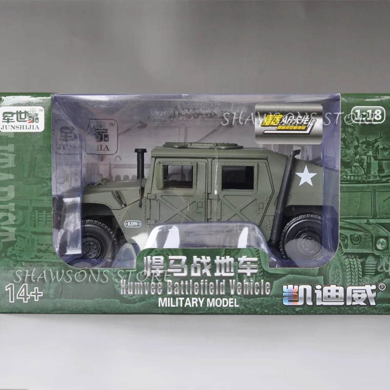 KDW 1:18 Scale Diecast Metal Model Car Toy H1 SUV Military Tactical Vehicle Miniature Replica Collectible