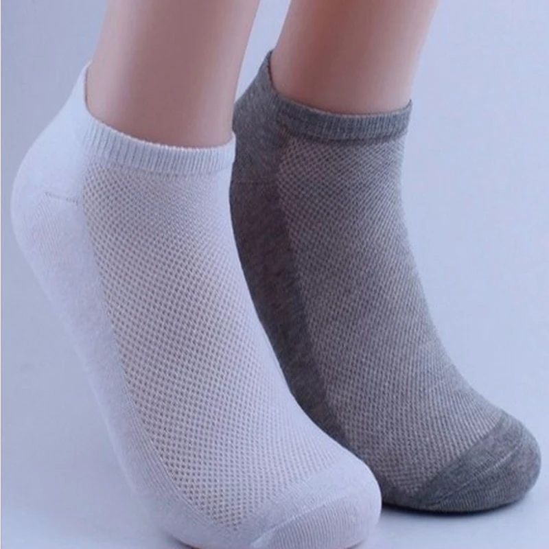 5pair Men Socks Brand Quality Polyester Casual Breathable 3 Pure Colors Socks Calcetines Mesh Short Boat Socks For Men Meias