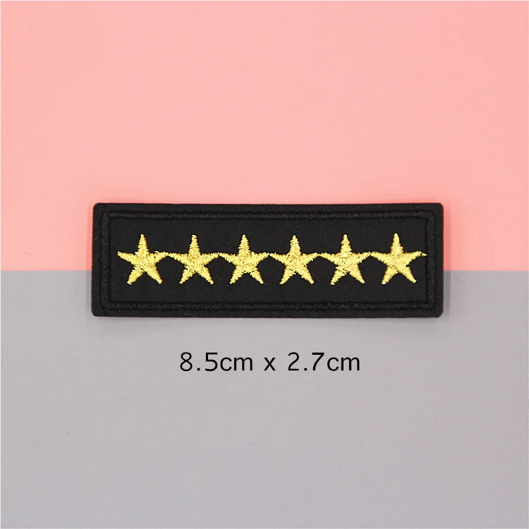 1pc Fashion Crown Bee Military Army Rank Embroidery Patches for Clothing Iron on Clothes Biker Garment Appliques Badge Sticker