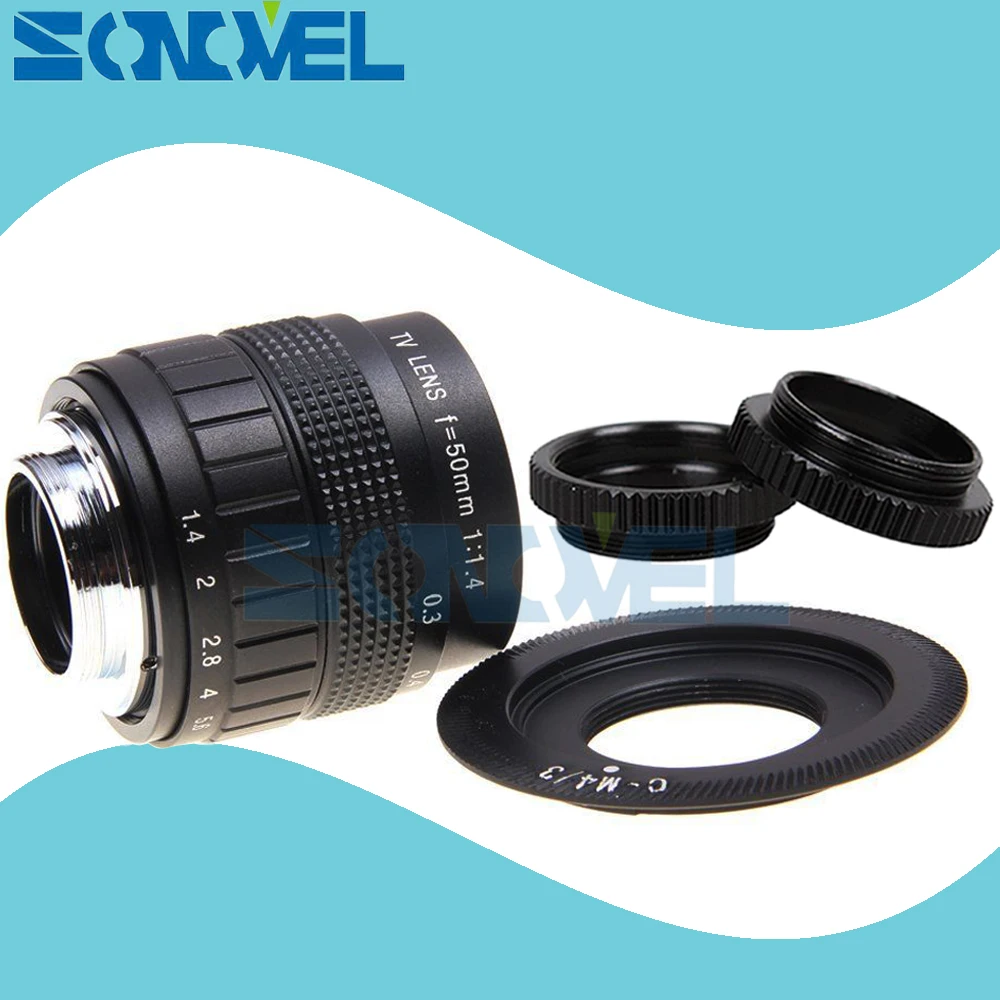 50 mét F1.4 CCTV TV Movie lens + C Mount + Macro ring cho Panasonic Micro 4/3 m4/3 G7 G6 G5 G10 G3 GX7 GM5 GH3 GH2 GH1 GX1 GF6 GH4 GF3