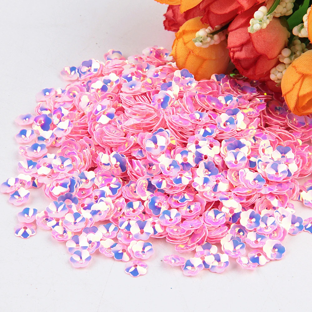 Multic Cup Flower Sequin 6mm Brilliant Loose Sequins Blossom Glitter Paillette Plum Sewing,Wedding Craft for Garment Accessory