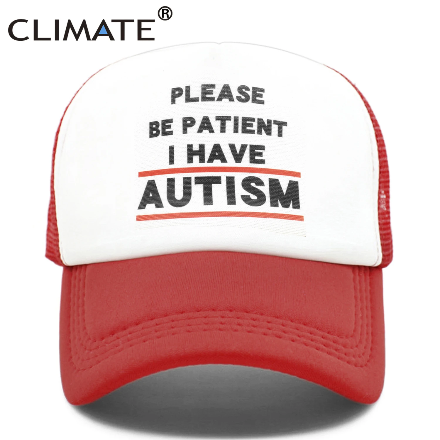 CLIMATE Autism Trucker Cap Please Be Patient I Have Autism Mesh Caps The Good Doctor Autistic Child Summer Cap Hip Hop Caps