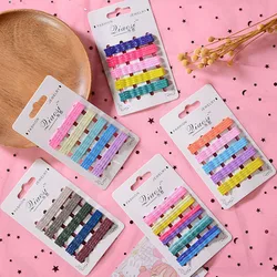 20Pcs/Card Hair Clip Kids Glitter Metal Hairpins Bobby Pins Styling Hairpin Candy Color Barrettes Girls Styling Hair Accessories