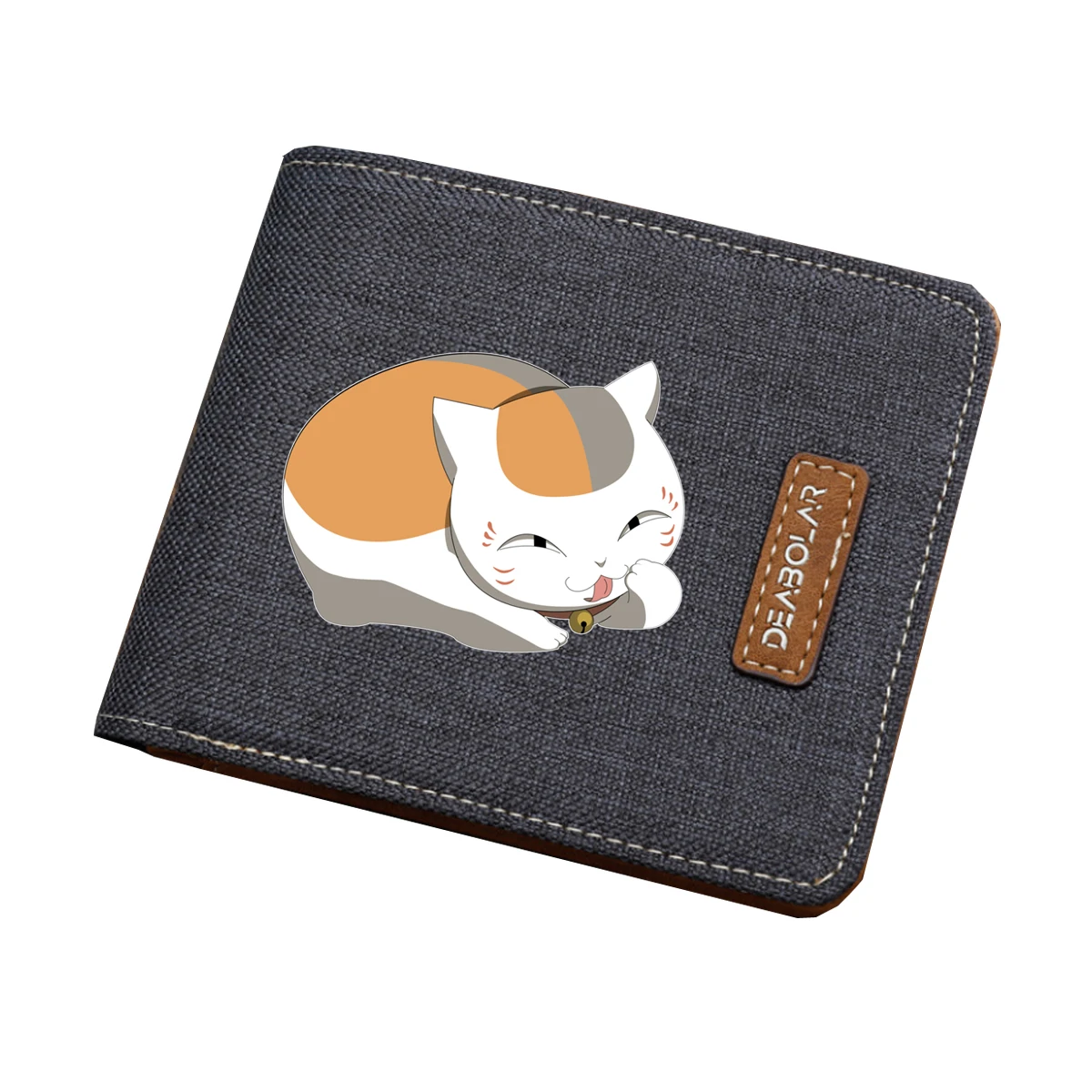 Japan anime Natsume Yuujinchou cute coat wallet Men women short printing Bifold wallet teenagers canvas wallet  coin Card purse