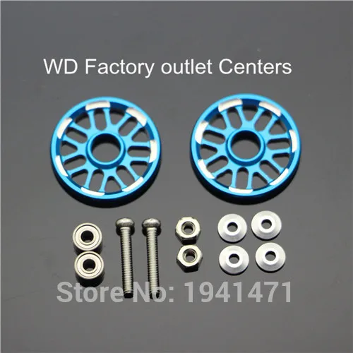 RFDTYGR  Aluminum 19mm Snow Shaped Rollers Self-made Parts Tamiya Mini 4WD 19mm Colored Aluminum Guide -Wheel D012  2Sets/lot