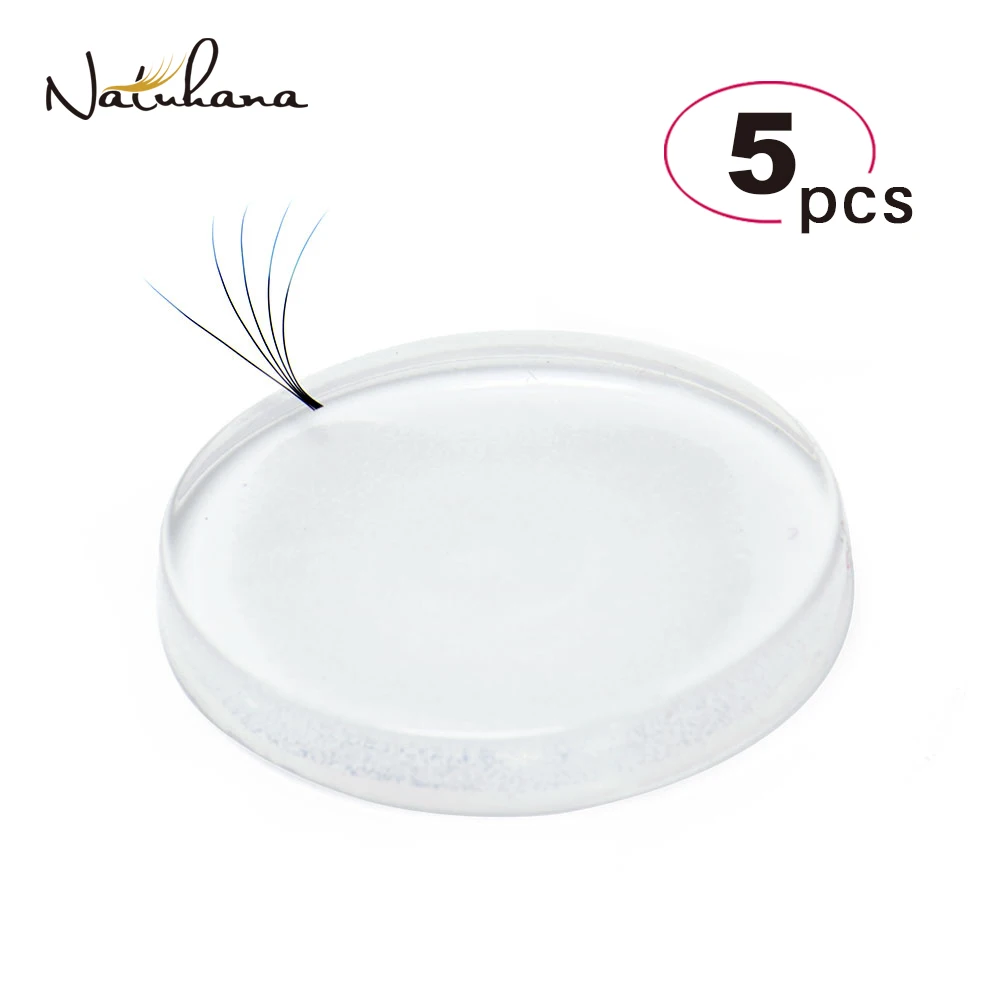 NATUHANA 5Pcs Reusable Washable Easy Fan Lash Pads Volume Lash Patches Eyelash Extension Make Fans Eyelash Holder Makeup Tool