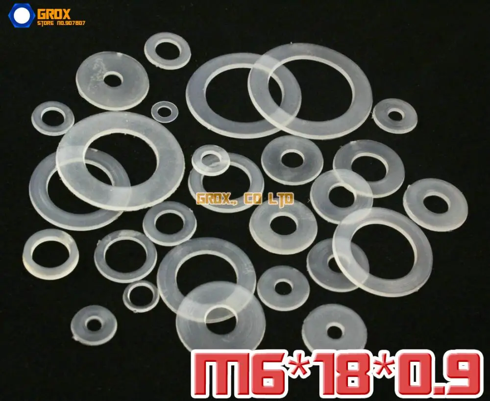 

300 Pieces M6 x 18 x 0.9mm Soft Nylon Flat Washer Insulation Washer