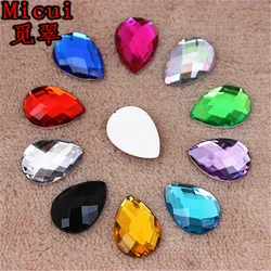 Micui 100 pz 13*18mm acrilico Strass goccia d'acqua acrilico Flatback Strass pietre di cristallo per abito artigianato decorazioni MC630