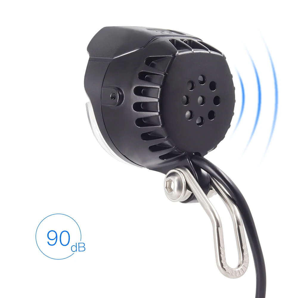Onature-faro para bicicleta eléctrica, luz LED con bocina, 85 lux, entrada DC 12V 36V 48V