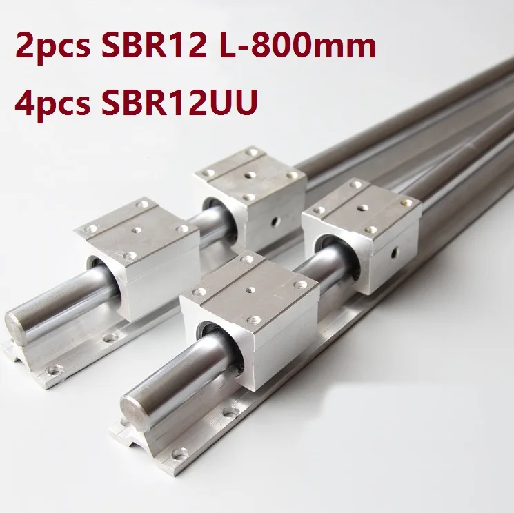 

2 шт. SBR12 L-800mm рельсовая линейная направляющая + 4 шт. SBR12UU блоки линейных подшипников для ЧПУ